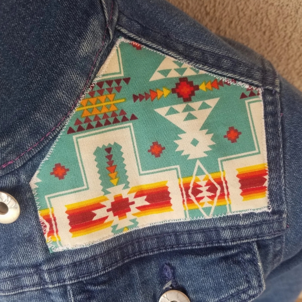 Kids Denim Tribal Jacket - Picture 4 of 7